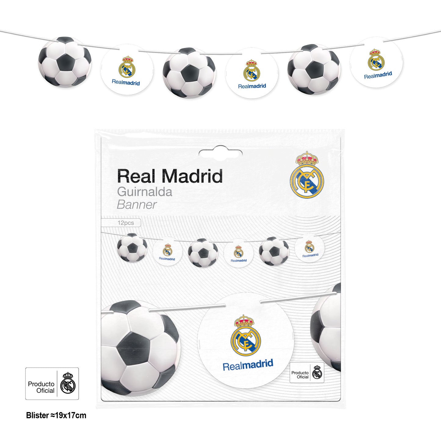 REAL MADRID GUIRNALDA CIRCULOS Y BALONES MASTER 12pcs
