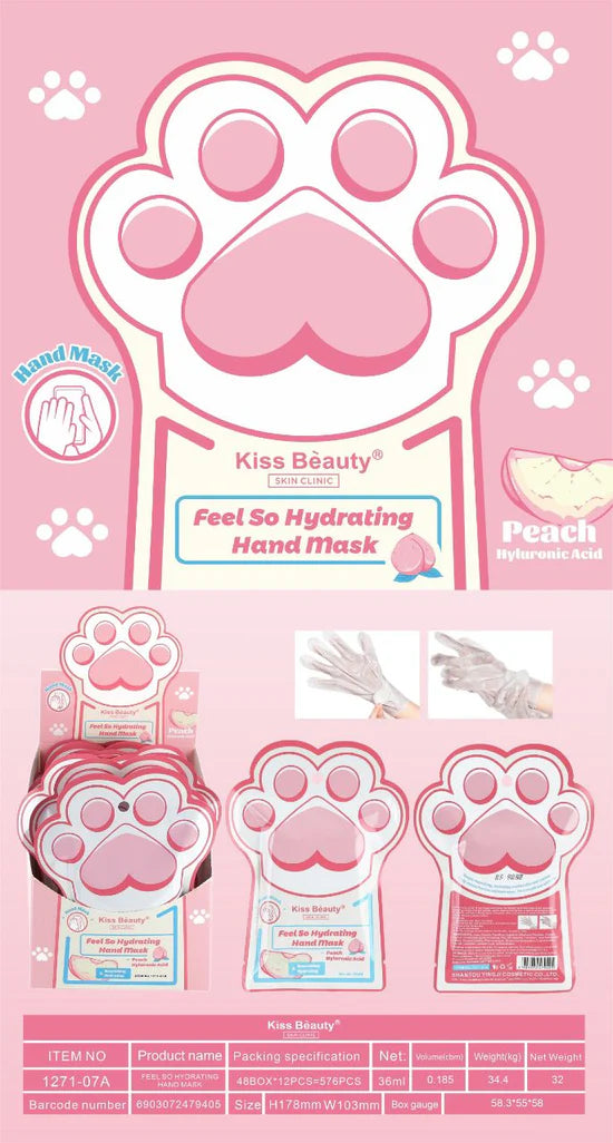 MASCARILLA DE MANOS CON ÁCIDO HIALURÓNICO Y MELOCOTÓN