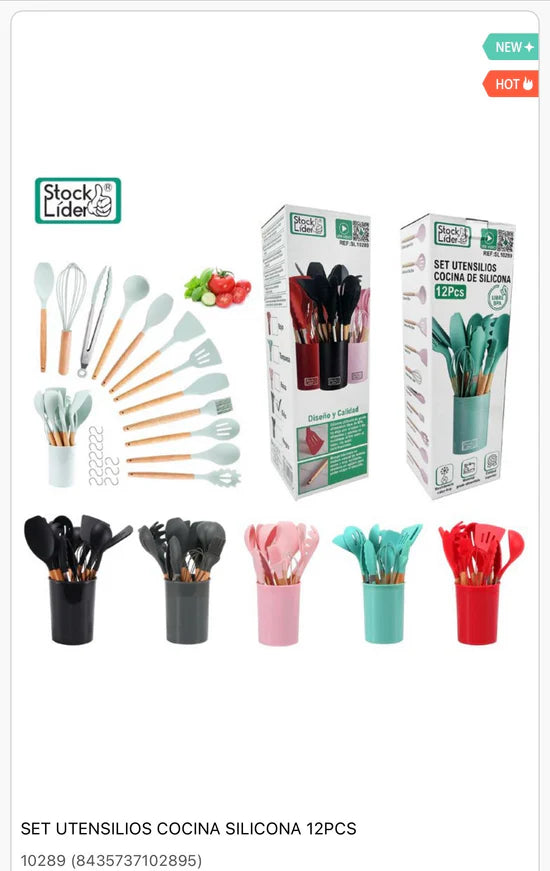Set Utensilios Cocina de Silicona