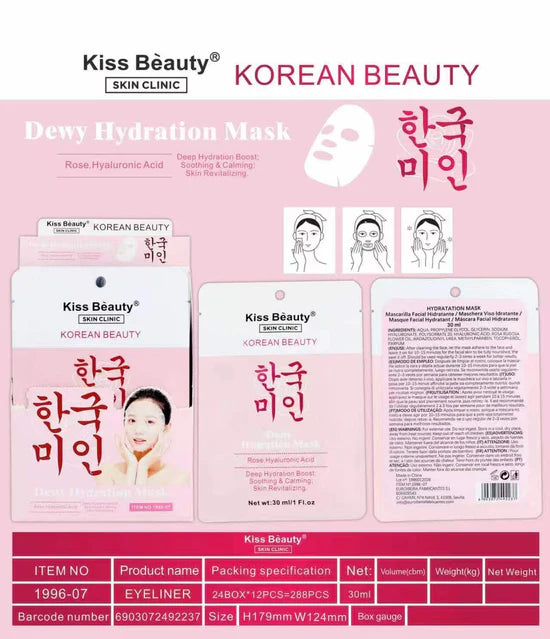 Mascarilla Facial Coreano Rosa y A. Hialurónico