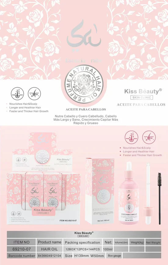 ACEITE CAPILAR PARA PELO Y PESTAÑAS ESENCIA YARA ROSA