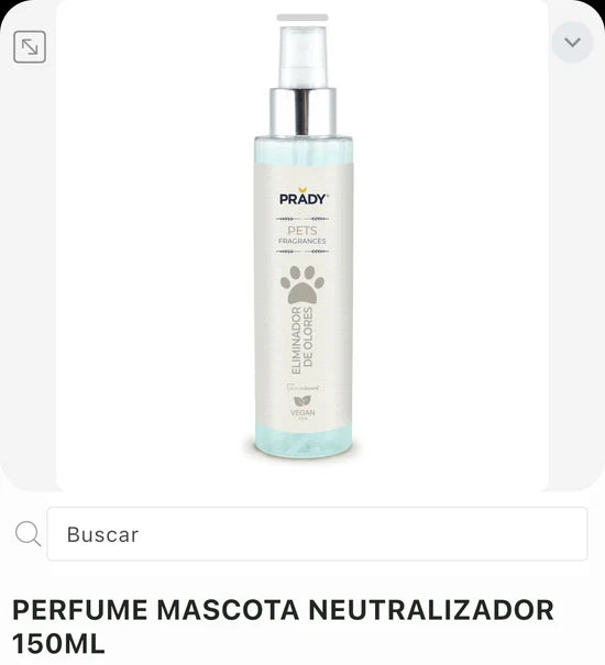 PERFUME PARA MASCOTAS ELIMINADOR DE OLORES 150ML