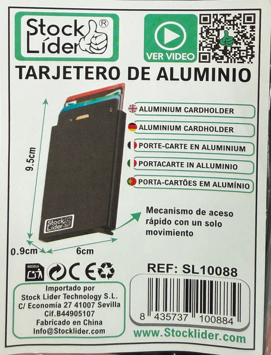Tarjetero Metálico Automático x6