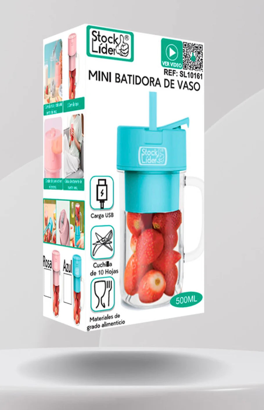 Batidora Portátil con Pajita