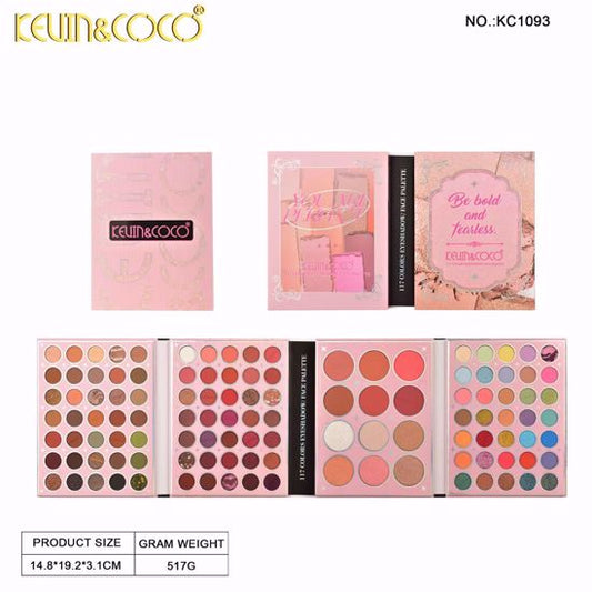 PALETA DE MAQUILLAJE 117 COLORES KEVIN Y COCO