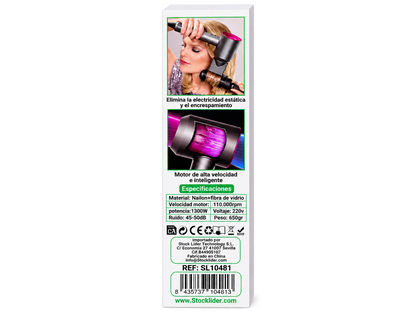 Secador Supersónico con Flujo de Aire Inteligente 3 Velocidades Silencioso y Cable de 1.8m