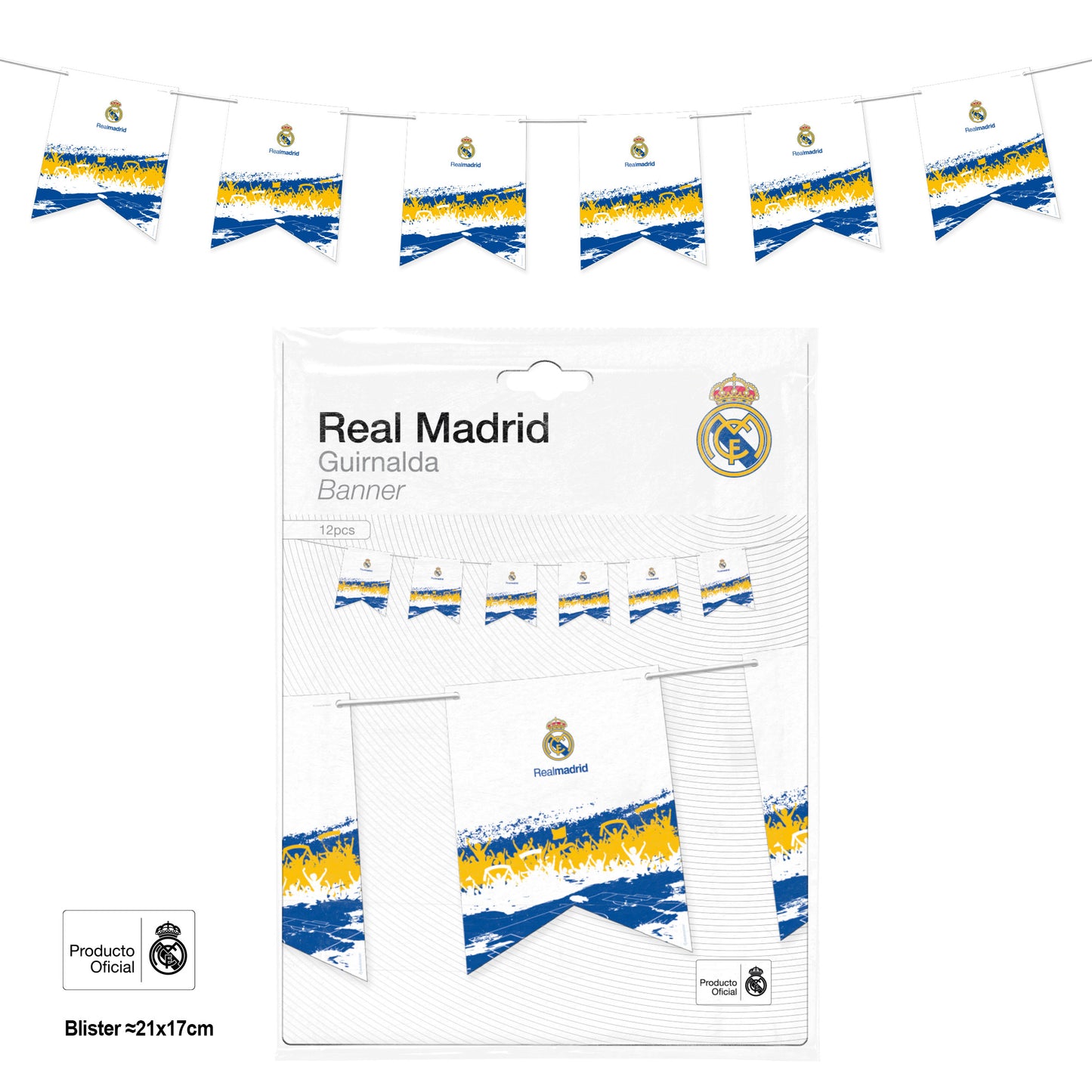 REAL MADRID GUIRNALDA BANDERIN AFICION 12pcs