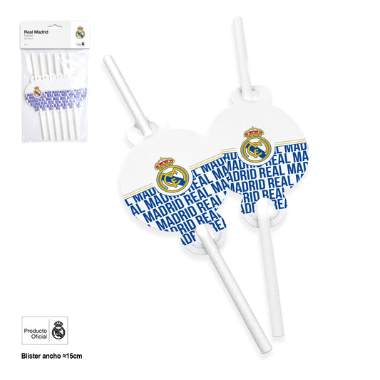 REAL MADRID PAJITAS AZULES ESCUDO Y PATRON LETRAS 4pcs