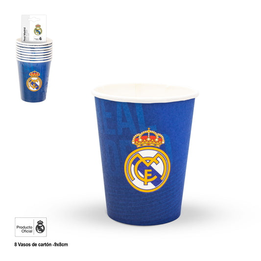 REAL MADRID VASO AZUL MARINO ESCUDO 8pcs