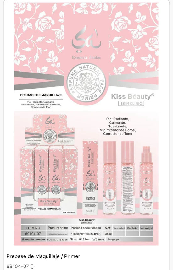 PREBASE DE MAQUILLAJE CON ESENCIA ROSA