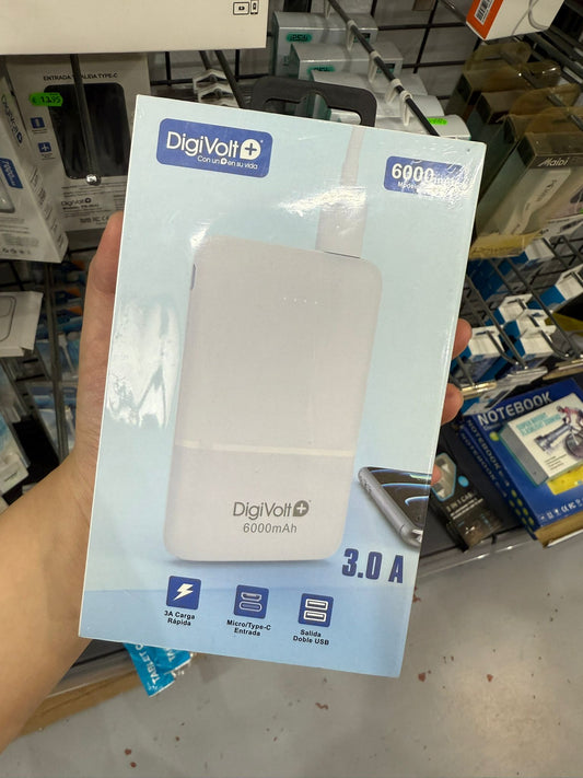 POWERBANK / CARGADOR POTÁTIL 6000MAH 3A CARGA RÁPIDA