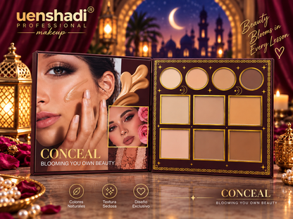 Pack 7 Páginas Uenshadi Maquillaje Profesional Gato Egipcio Colores Naturales Textura Sedosa para una Aplicación Suave y Uniforme
