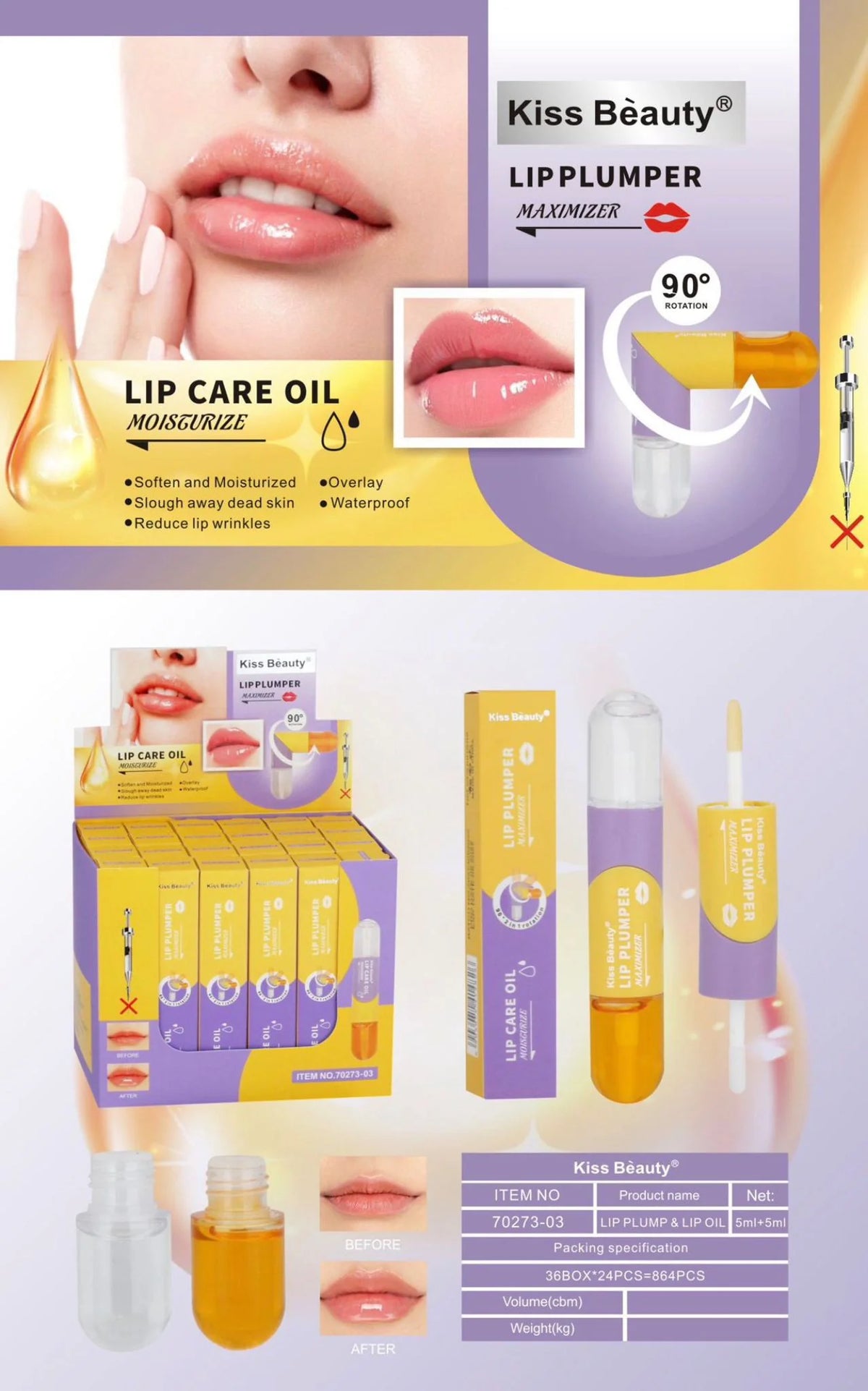 Aceite de labios 2En1 Hidratante + Voluminizador Lip Plumper