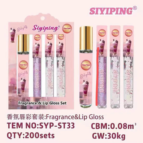 SET DE PERFUME + GLOSS HELADO ROSA