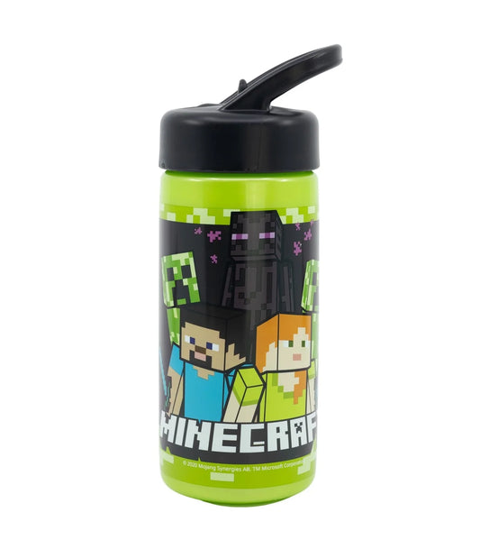 Botella MINECRAFT con Pajita 420ml