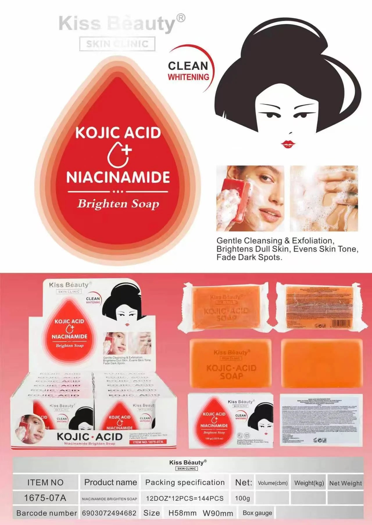 Jabón Limpiador Facial Ácido Kojic + Niacinamida