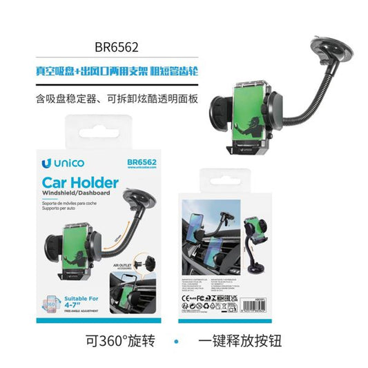 SOPORTE DE MÓVILES PARA COCHE 2EN1 VENTOSA + SOPORTE PARA SALIDA DE AIRE