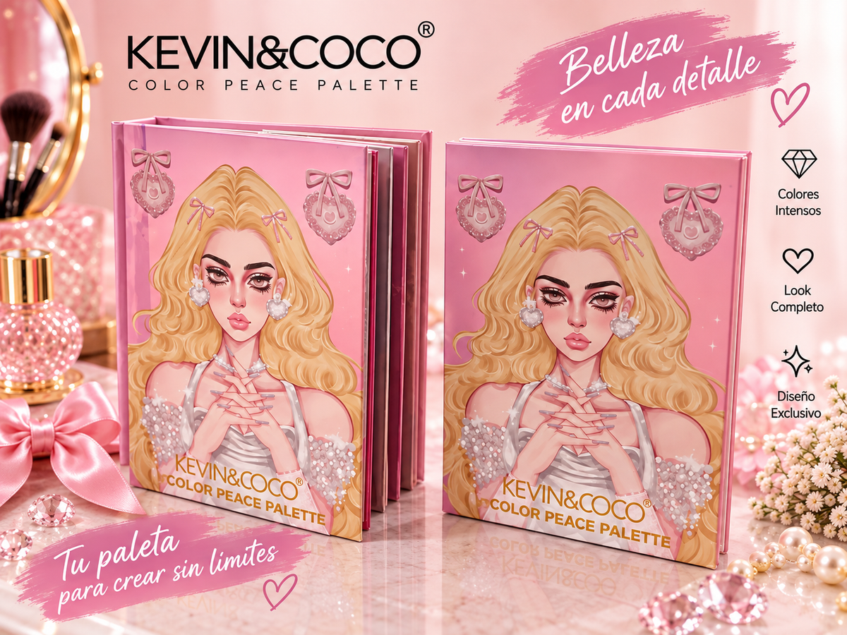 Kevin&Coco 5 Páginas Paleta Color Peace Palette para Belleza en Cada Detalle Crear Sin Límites con Estilo y Elegancia