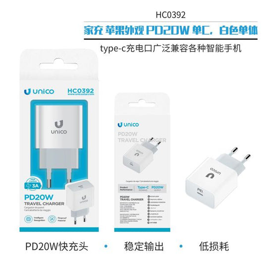 CARGADOR DE CASA USB-C 20W CARGA RÁPIDA