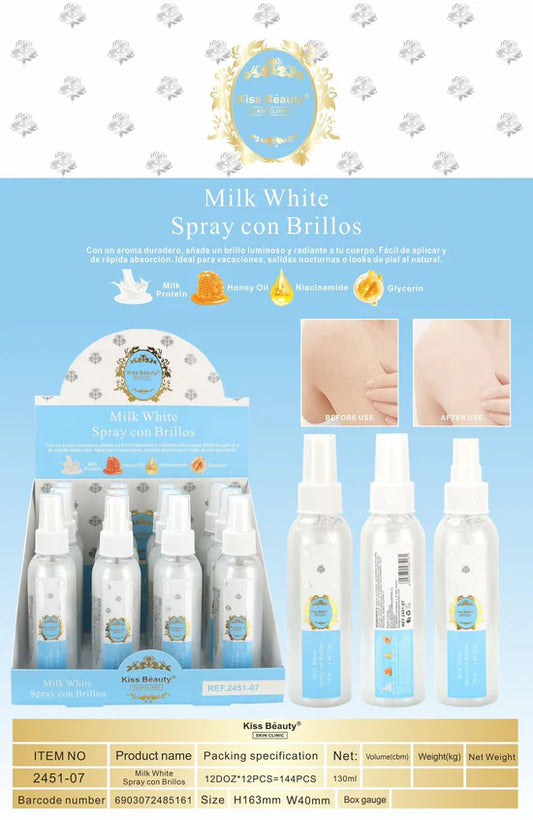 BRUMA CON BRILLO PARA CARA, PELO Y CUERPO MILK WHITE
