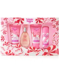 Estuche Tulipán Negro Kiss Fresa y Nata