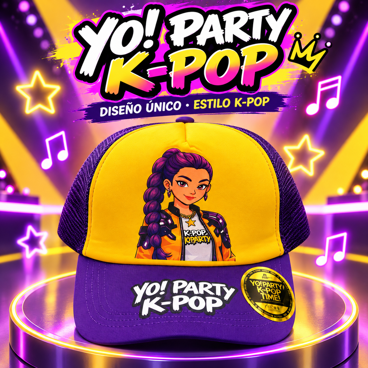Gorra K-pop Yo! Party Estilo Único con Diseños Exclusivos para Fans de K-pop