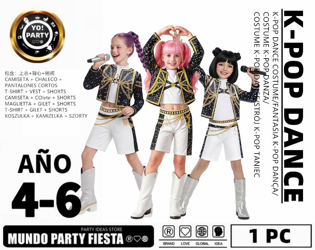 TRAJE LAS GUERRERAS KPOP NEGRO
