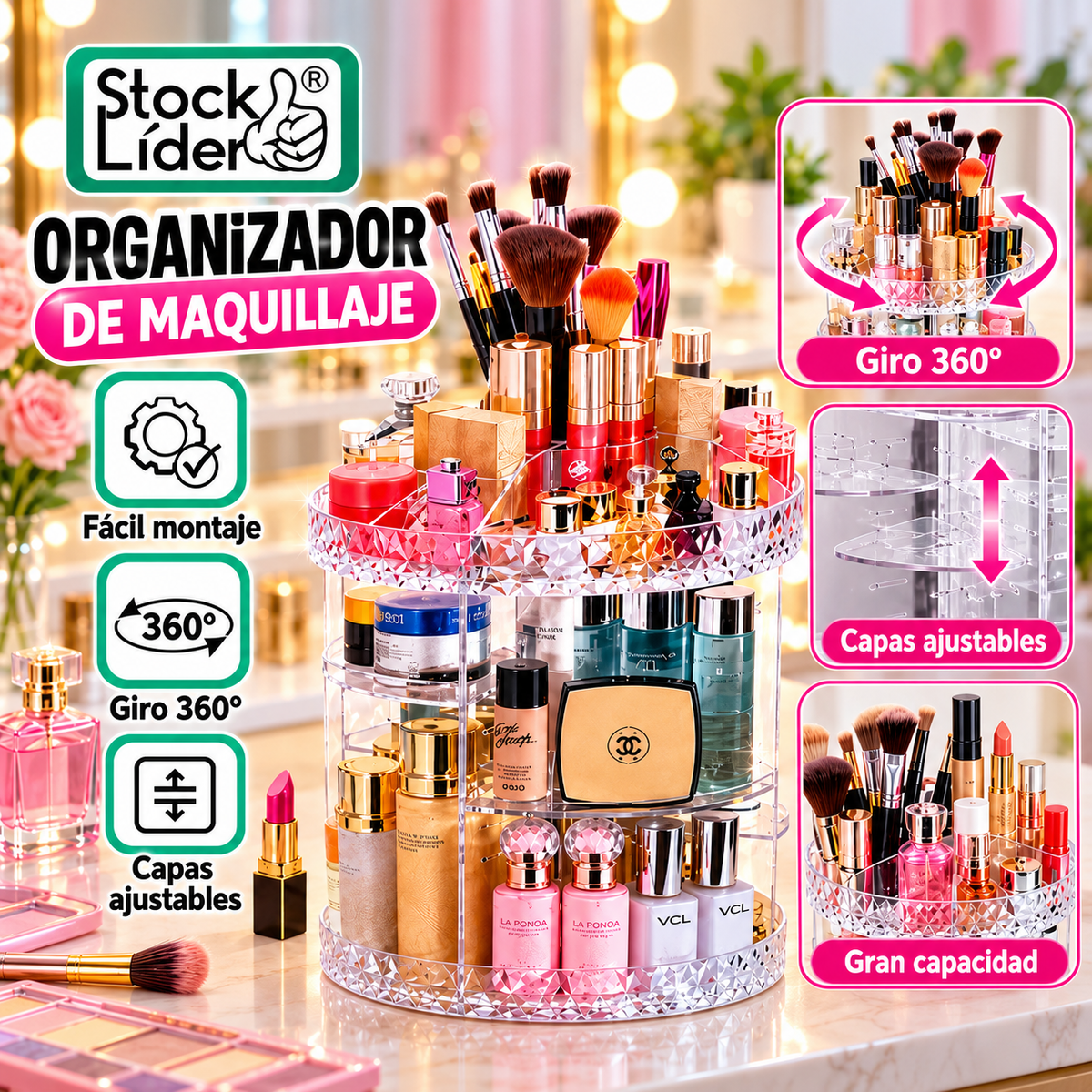 Organizador de maquillaje