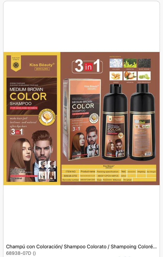 CHAMPÚ TINTE DE PELO 420ML KISS BEAUTY