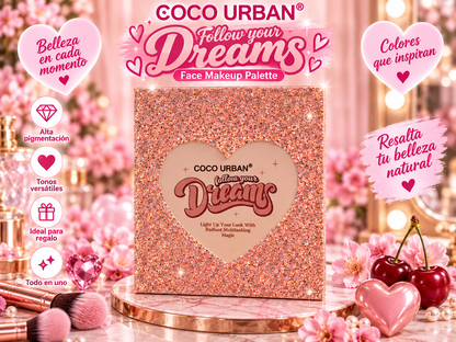 Pack Maquillaje 5 Páginas Coco Urban Retro Cherry y Follow Your Dreams Fragancias Exclusivas para Regalar Belleza en Cada Detalle