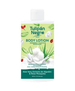 Body Lotion Tulipán Negro Aloe Vera, Algodón & Rosa Mosqueta 400 ml