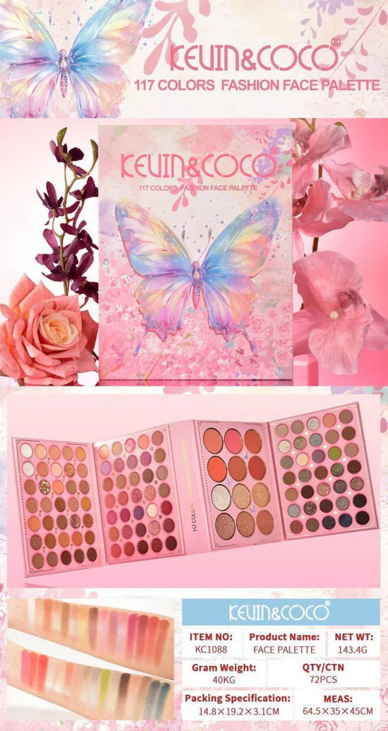 PALETA DE MAQUILLAJE DE 117 COLORES KEVIN Y COCO