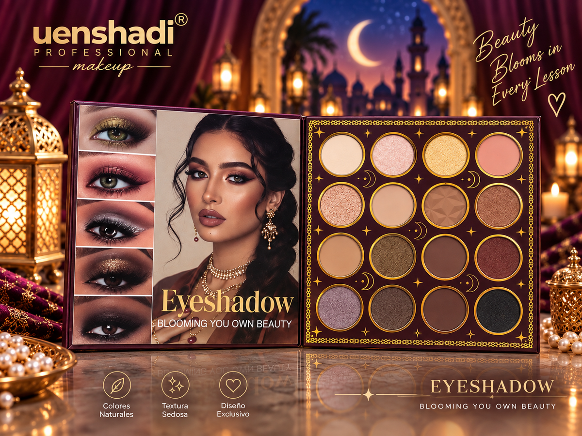 Pack 7 Páginas Uenshadi Maquillaje Profesional Gato Egipcio Colores Naturales Textura Sedosa para una Aplicación Suave y Uniforme