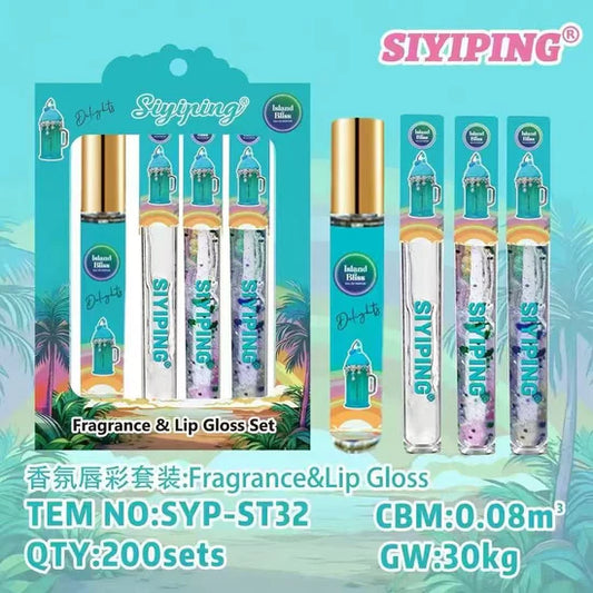 SET PERFUME + GLOSS HELADO AZUL