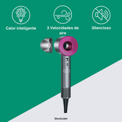 Secador Supersónico con Flujo de Aire Inteligente 3 Velocidades Silencioso y Cable de 1.8m