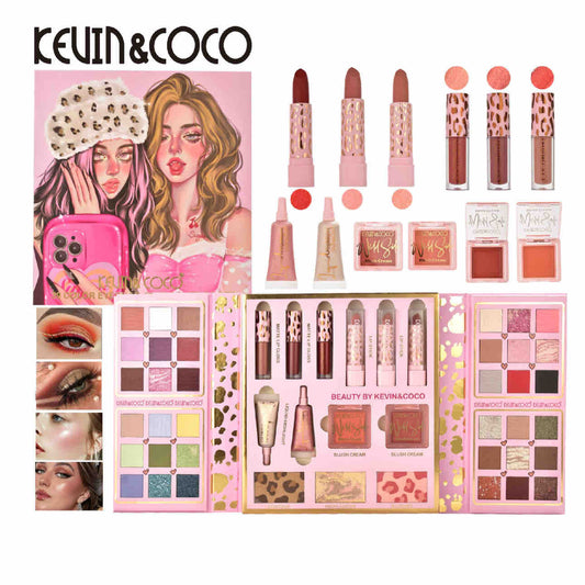 PALETA DE SOMBRA DE OJOS + PIEZAS DE MAQUILLAJE KEVIN Y COCO
