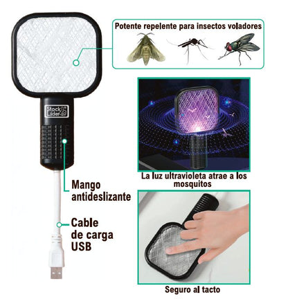 RAQUETA MATAMOSQUITOS PORTATIL