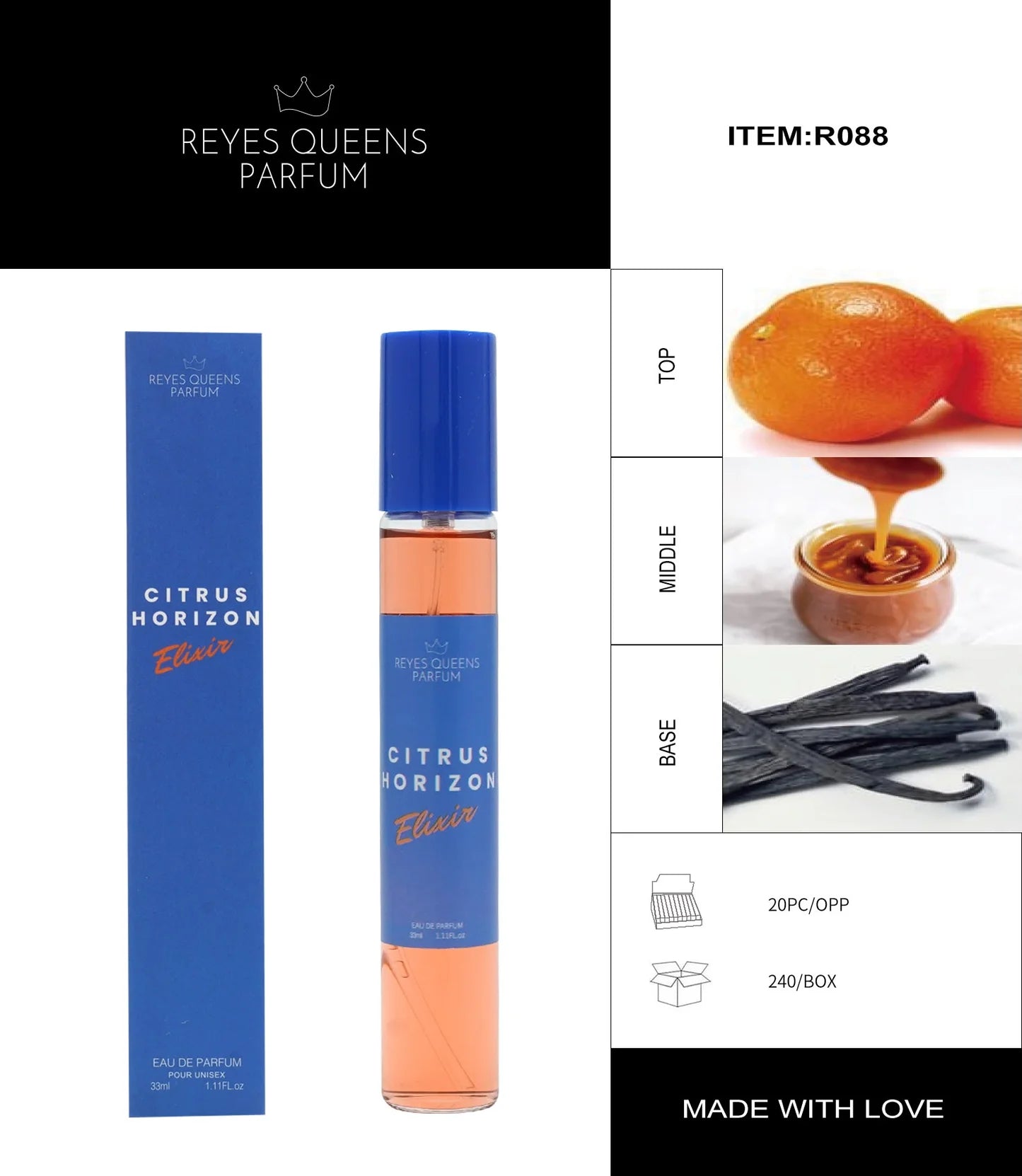 Citrus horizon elixir Reyes queen mini perfume