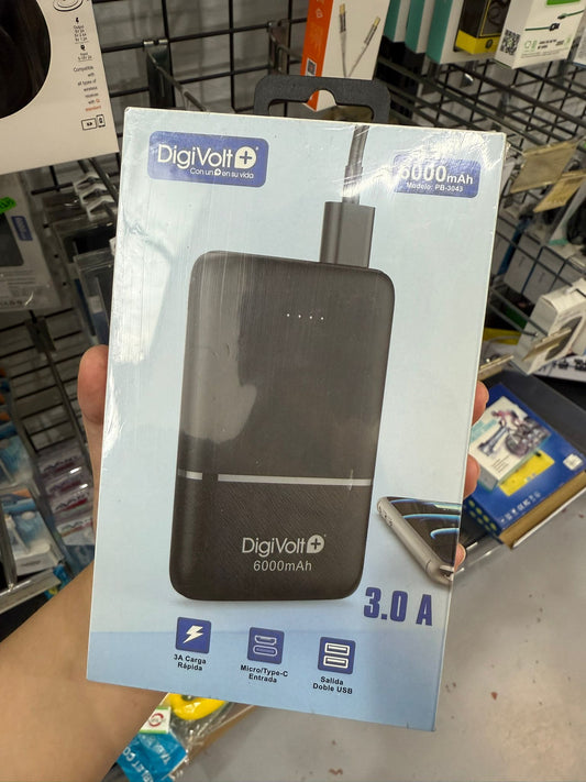 POWERBANK / CARGADOR PORTÁTIL 6000MAH 3A CARGA RÁPIDA