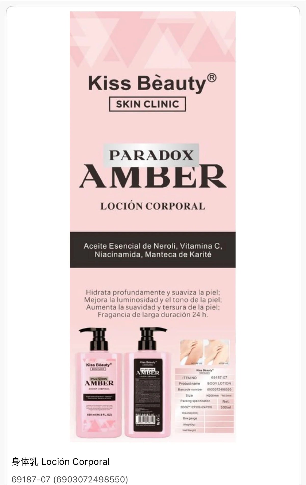 Loción Corporal Hidratante Aroma Paradox