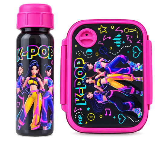 Set almuerzo lunch box 800ml + botella aluminio 500m