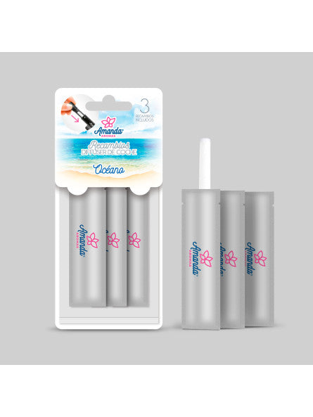 PACK 3 RECAMBIOS DIFUSOR ESENCIA COCHE OCEANO