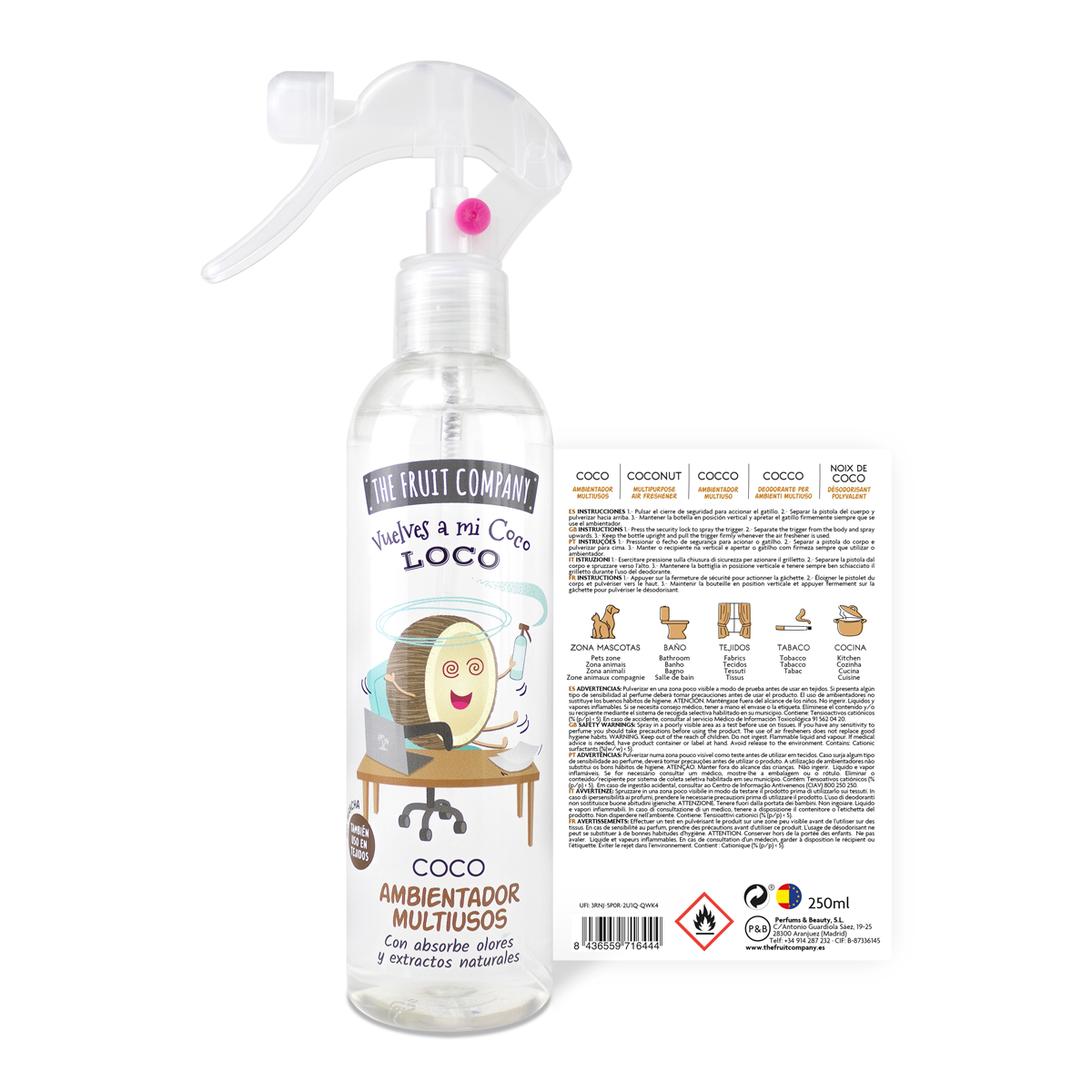 Spray Ambientador Coco Multiusos 250 ml TFC