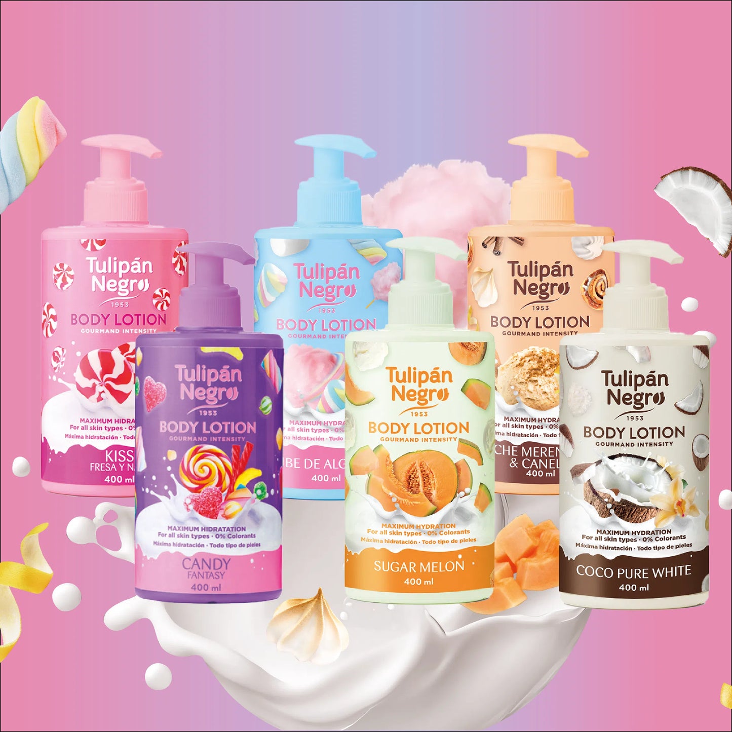 Body Lotion Tulipán Negro Fresa y Nata 400 ml